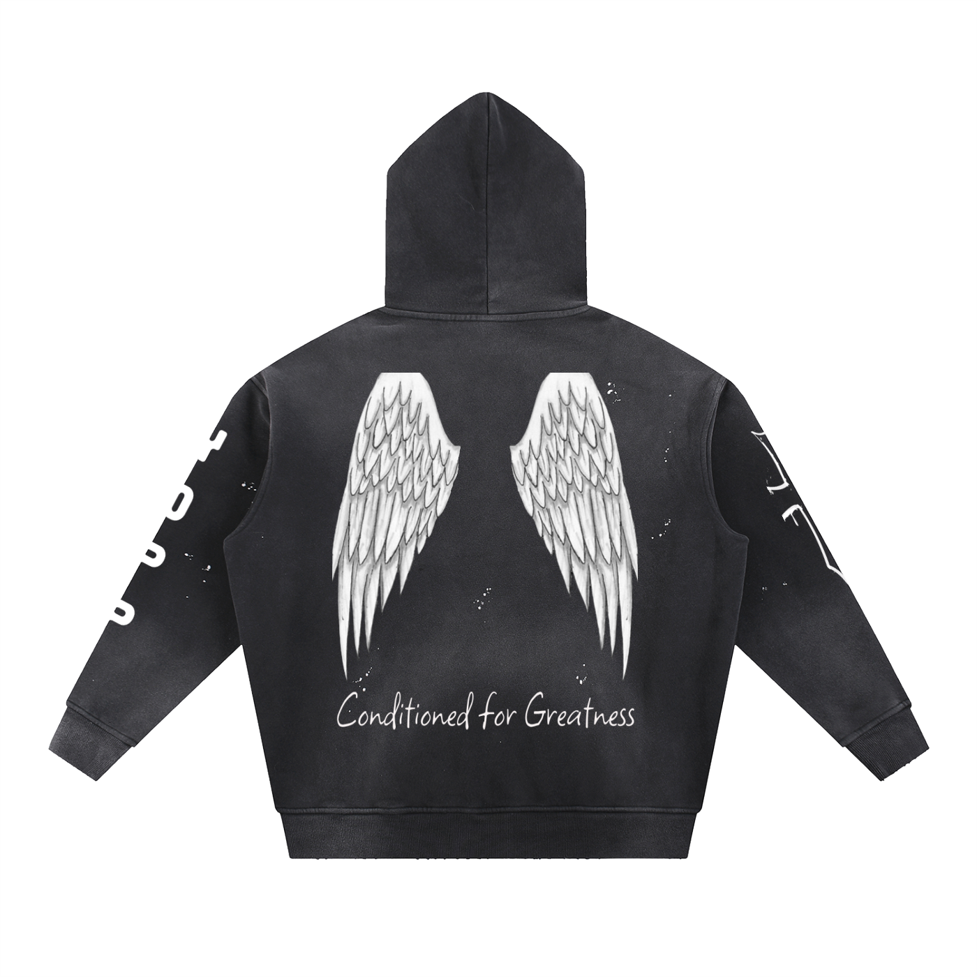 YOPP white wings Vintage Washed Fleece Hoodie
