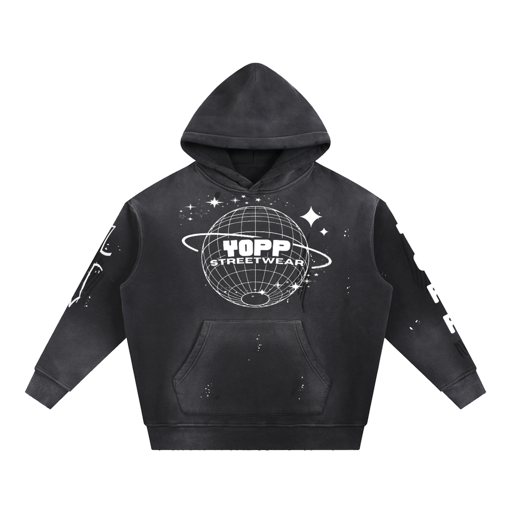 YOPP white wings Vintage Washed Fleece Hoodie
