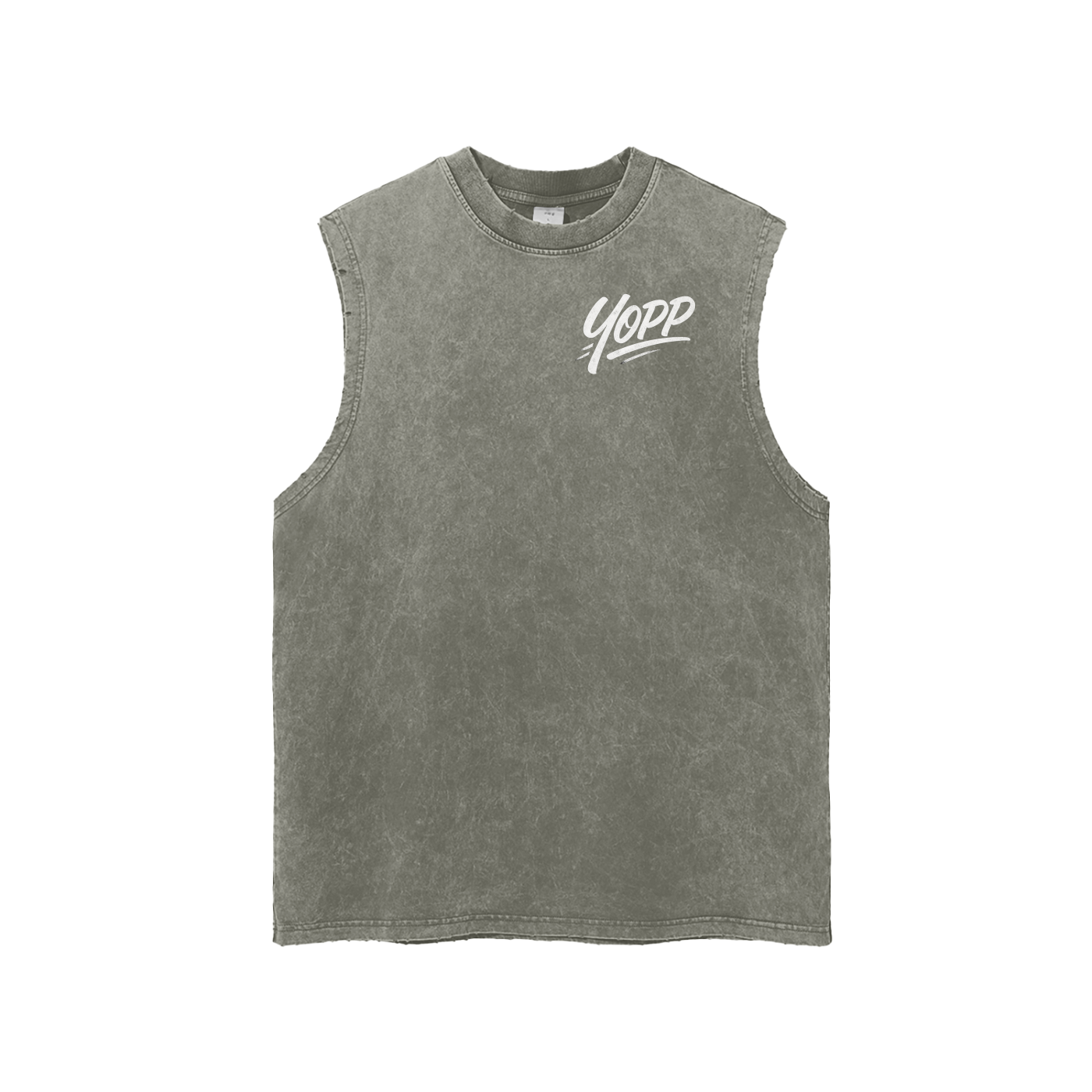 Snow Washed Frayed Hem Tank Top