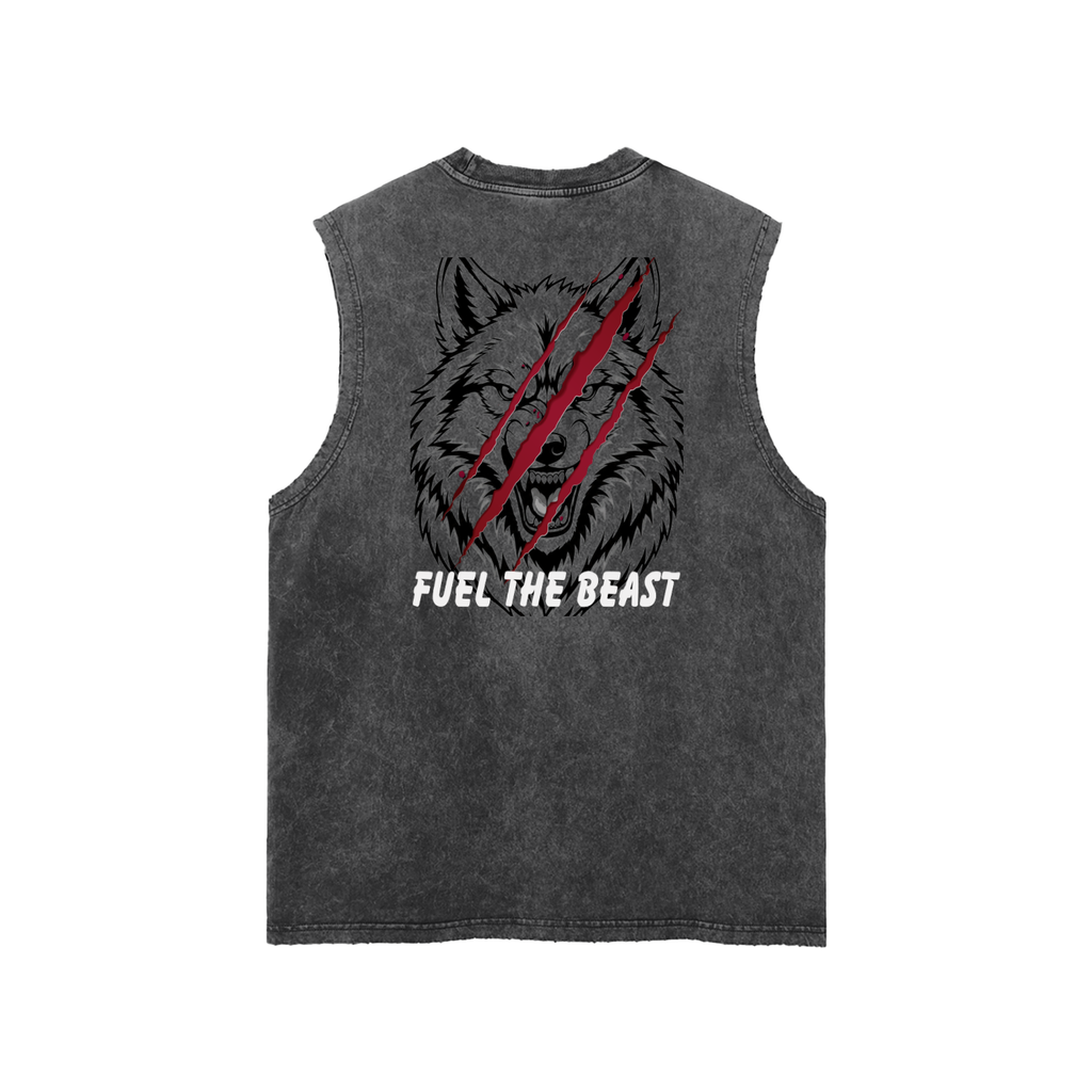 Snow Washed Frayed Hem Tank Top
