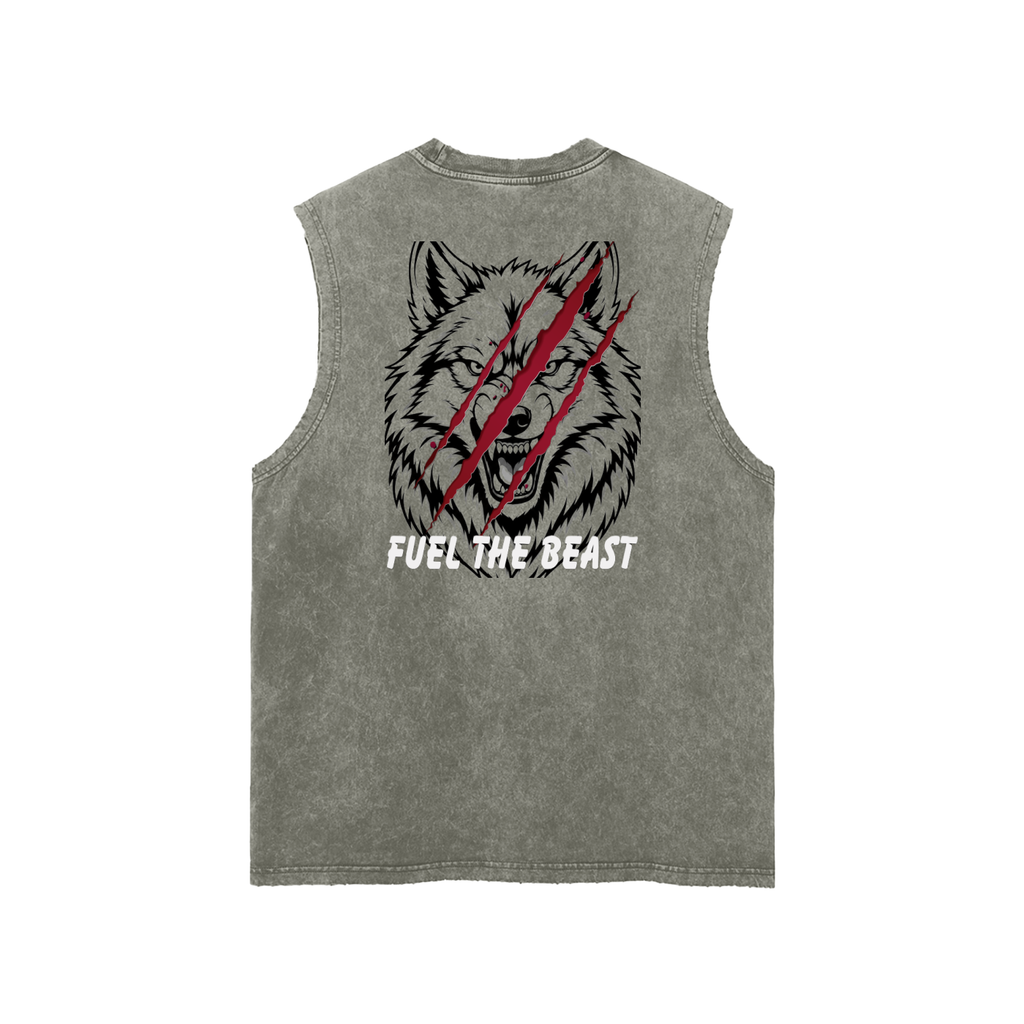 Snow Washed Frayed Hem Tank Top