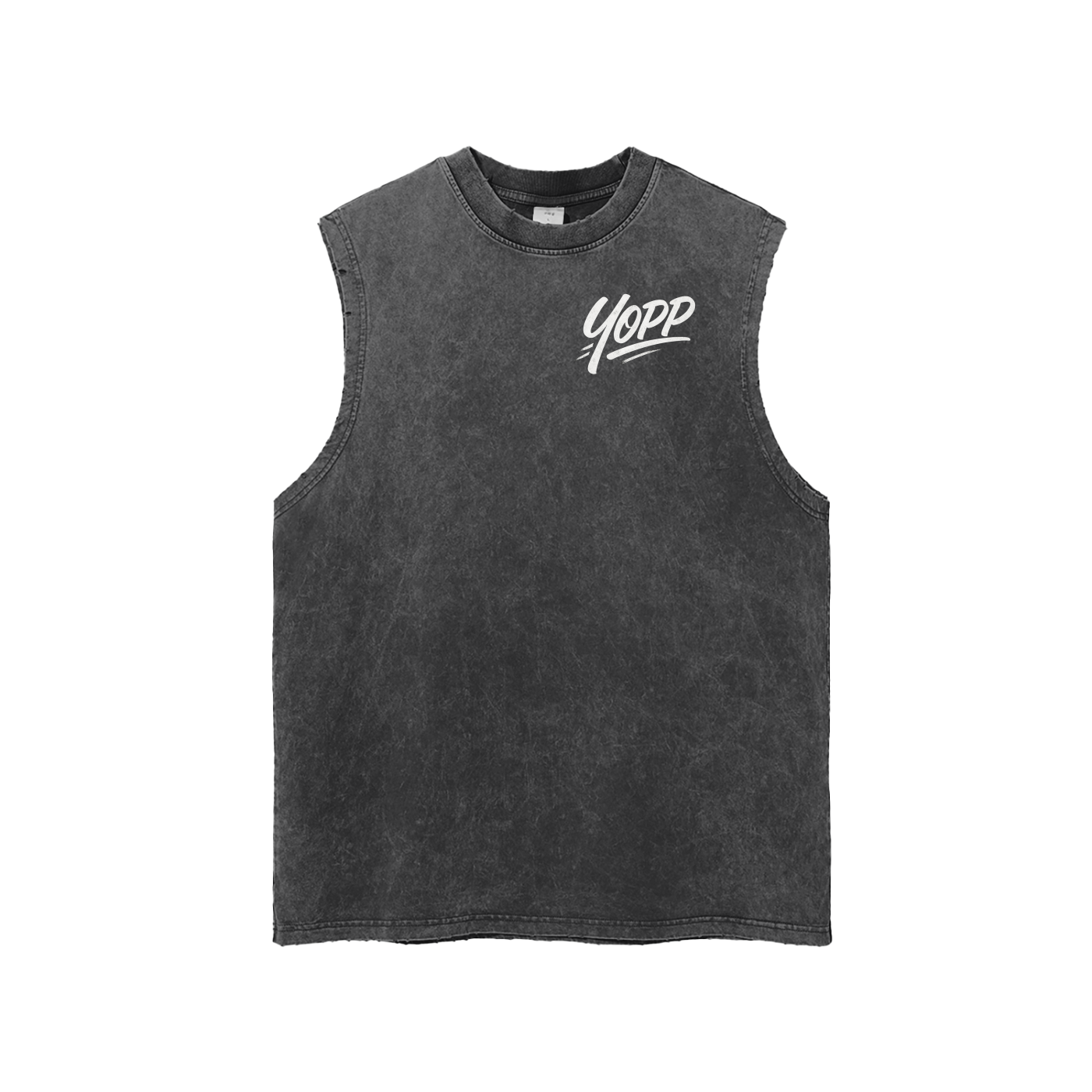 Snow Washed Frayed Hem Tank Top