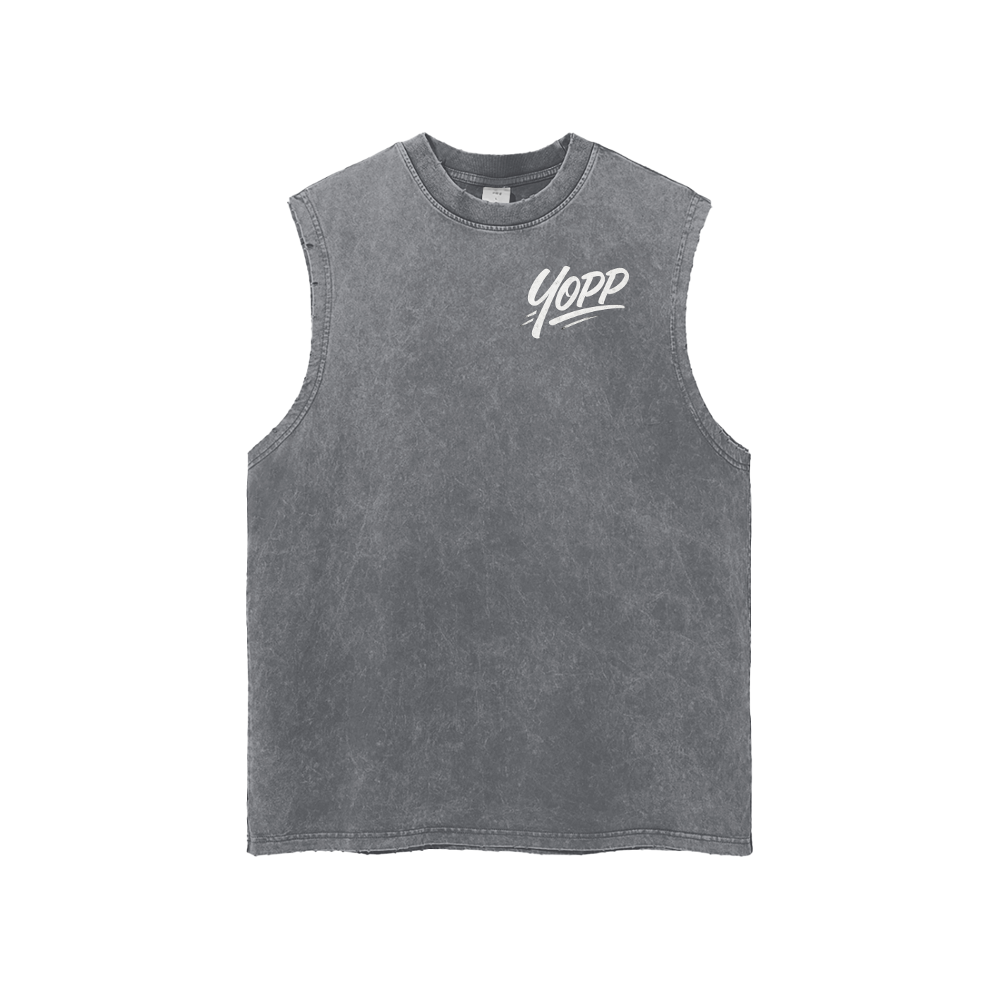 Snow Washed Frayed Hem Tank Top